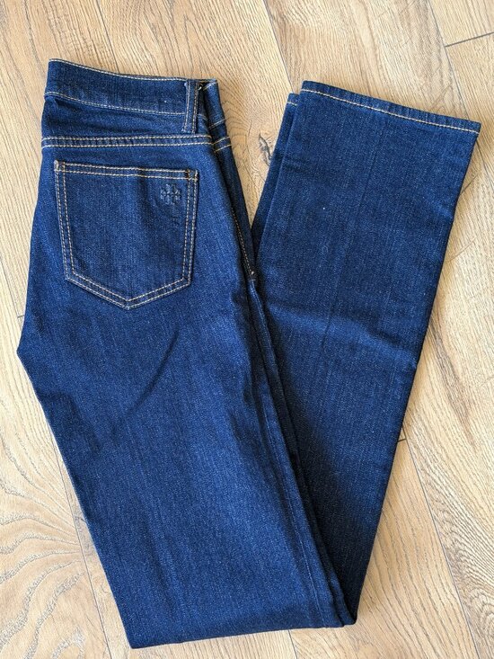 Tory Burch Women's Straight Leg Navy Blue Jeans Size: 24 - Picture 11 of 13